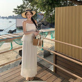 Wind Flower Sling Vest Women Summer New High-End Feel Holiday Wear Temperament Sweet Half Skirt Two-Piece