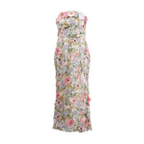 Flower-Screate High-Level Embroidered Flower Braped Fishtail Dress 2025 New Female Summer Dress