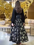 Spring Elegant Noble Long Sleeves Dynamic Romantic Temperament Hot Dress Dress Dress Woman