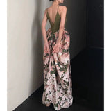 Vintage Elegant Magnolia V-Neck Dress 2024 New High-End Temperament Showback Dress