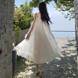 Wedding Morning Robe Super Fairy Sling Skirt Photo Light Wedding Girl Little Man Engagement Dress Fluffy Skirt