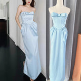 New Sweet Morning Dress Engagement Birthday Dress Elegant Sfin-Bunnyed Brace