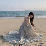 Wearing A Suit Hottie Bare Back Irregular Hanging Neck Vest Top Girl Summer 100 Folded Skirt Two Sets