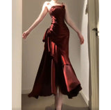 Sheath Spaghetti Straps Burgundy Holiday Dress Birthday Dresses Birthday Outfit SD1300 HZ0628