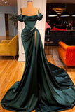 Off-the-Shoulder Mermaid Prom Dress Ruffles With High Split SD1304