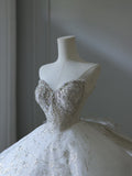 Ball Gown Sweetheart Sequin White Wedding Dresses Brides Dress SD2340 HZ0628