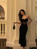 Sheath Spaghetti Straps Sleeveless Black Velvet Prom Dresses Birthday Outfits SD654 HZ0628
