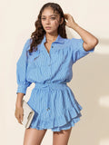 Shirt and Skirt Set with Ruffle Details DJPT