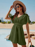 V-Neck Short Sleeve Dress DJPT