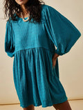 Round Neck 3/4 Sleeve Dress DJPT