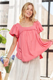 Princess Sleeves Garment Washed Top DJPT