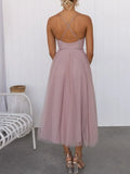 Neck Tulle Midi Dress DJPT