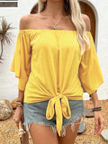 Solid Off-Shoulder Blouse DJPT