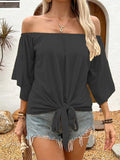 Solid Off-Shoulder Blouse DJPT