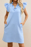 V-Neck Cap Sleeve Mini Dress DJPT