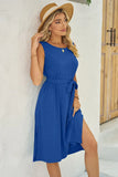 Round Neck Sleeveless Dress DJPT