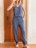 Knit V-Neck Tank and Pants Lounge Set DJPT