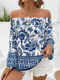 Printed Off-Shoulder Blouse DJPT