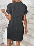 Round Neck Short Sleeve Mini Dress DJPT