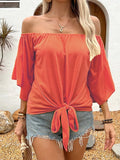 Solid Off-Shoulder Blouse DJPT