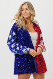 American Flag Sequin Snap Down Shirt DJPT