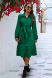 Sleeve Tie Waist Shirt Dress DJPT