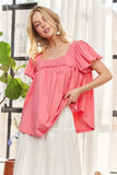 Princess Sleeves Garment Washed Top DJPT