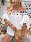 Dot Off-Shoulder Blouse DJPT