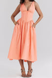 V-Neck Sleeveless Dress with Pockets DJPT