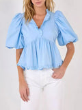 Sleeve Peplum Blouse DJPT