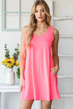 Full Size V-Neck Mini Tank Dress with Pockets DJPT