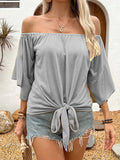 Solid Off-Shoulder Blouse DJPT