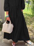 Size Tiered Button-Front Maxi Shirt Dress Plus Size DJPT