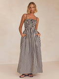 Striped Square Neck Cami Dress DJPT