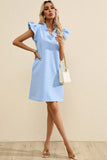 V-Neck Cap Sleeve Mini Dress DJPT