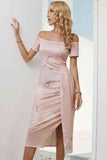 Off-Shoulder Split Dress DJPT