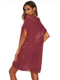 V-Neck Short Sleeve Cover-Up DJPT