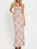 Print Maxi Cami Dress with V-Neck DJPT