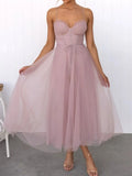 Neck Tulle Midi Dress DJPT