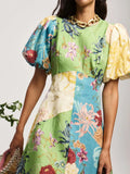 Round Neck Puff Sleeve Dress DJPT