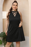 Size Cutout Round Neck Sleeveless Dress DJPT