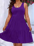 Size Tiered Scoop Neck Tank Dress DJPT