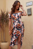 Off-Shoulder Split Dress DJPT