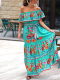 Off Shoulder Ruffle Maxi Dress DJPT