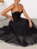 Neck Tulle Midi Dress DJPT