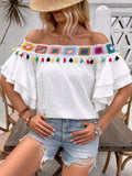 Dot Off-Shoulder Blouse DJPT