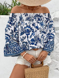 Printed Off-Shoulder Blouse DJPT