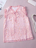 Ruffle Tie Neck Sleeveless Blouse DJPT