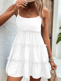 Frill Spaghetti Strap Tiered Dress DJPT