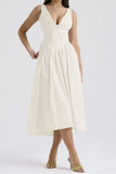 V-Neck Sleeveless Dress with Pockets DJPT
